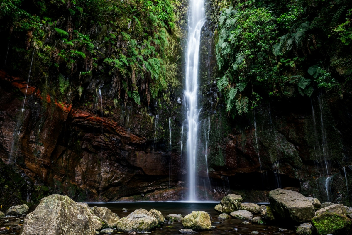 25 Fontes Waterfall and springs in Rabacal, Medeira island of Portugal