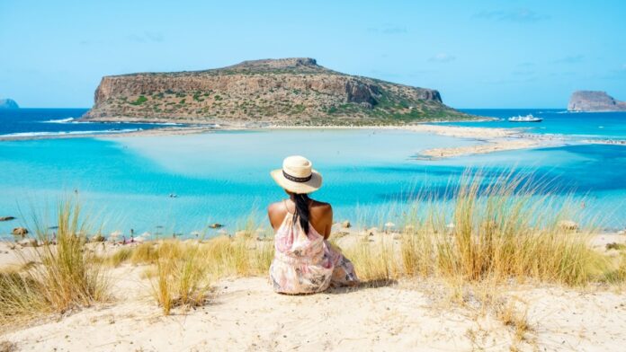 Crete Greece, Balos lagoon on Crete island, Greece