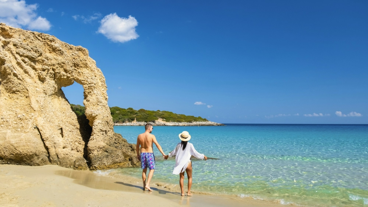 Voulisma Beach Istron Crete Greece, the most beautiful beaches of Crete island Istron Bay