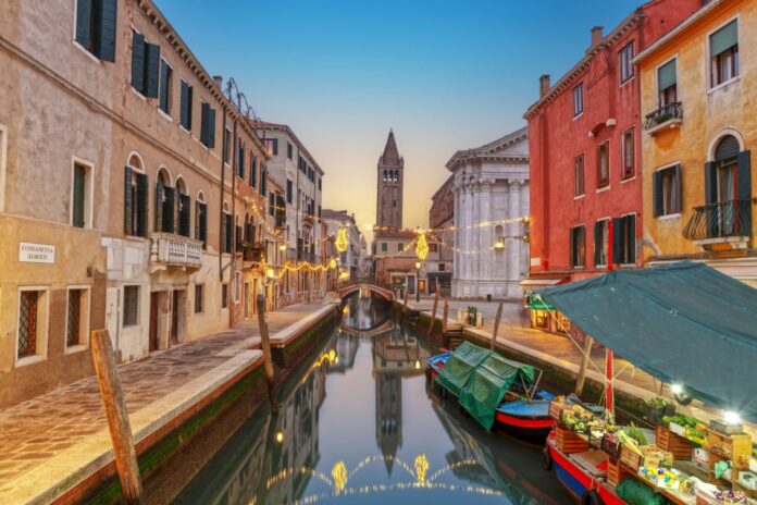 Venice, Italy Canal at Dusk