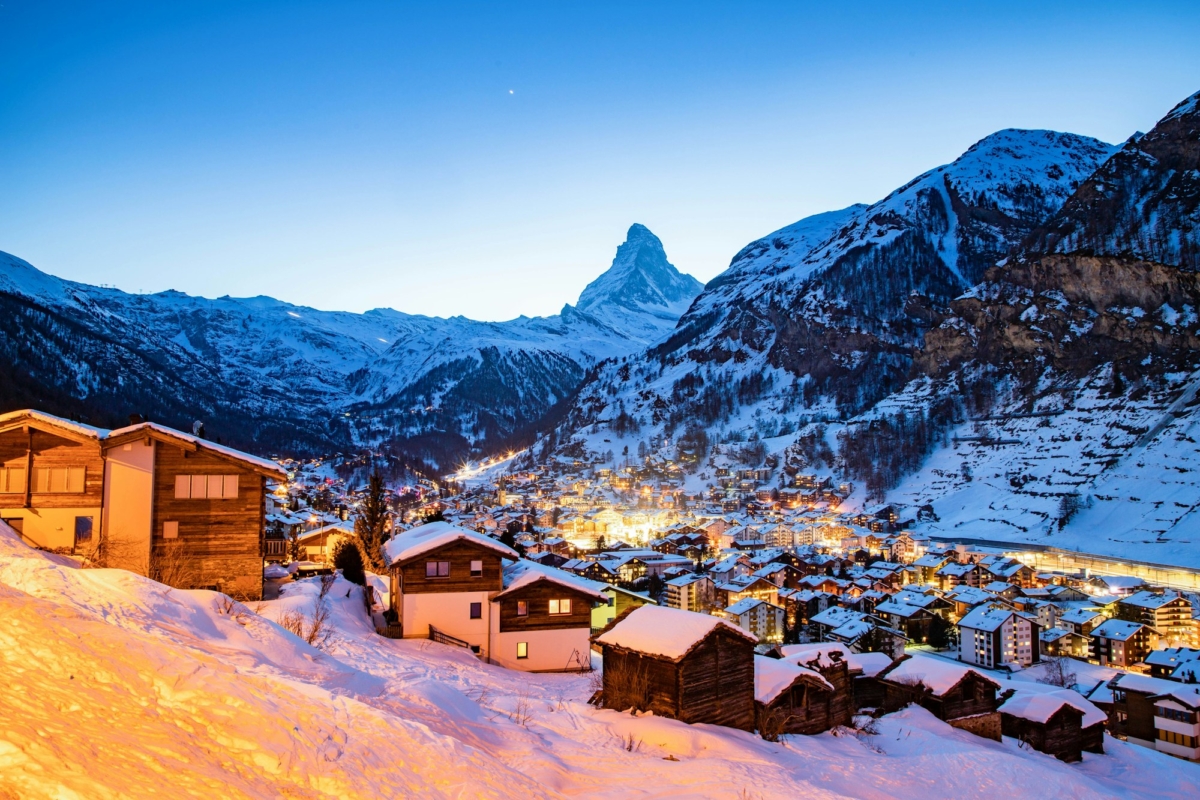 amazing view of Matterhorn peak from Zermatt