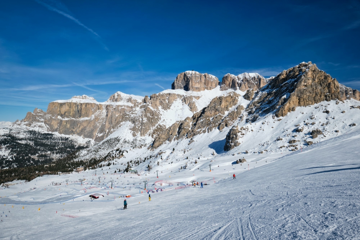 Ski resort in Dolomites, Italy